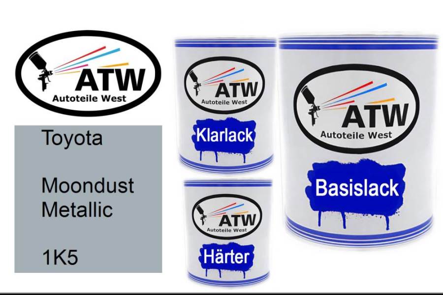 Toyota, Moondust Metallic, 1K5: 1L Lackdose + 1L Klarlack + 500ml Härter - Set, von ATW Autoteile West.